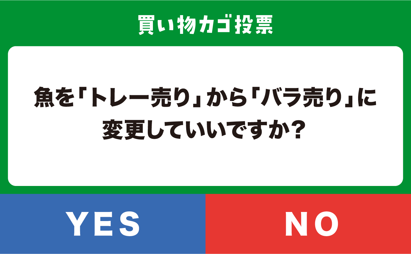 買い物カゴ投票　魚を「トレー売り」から「バラ売り」に変更していいですか？